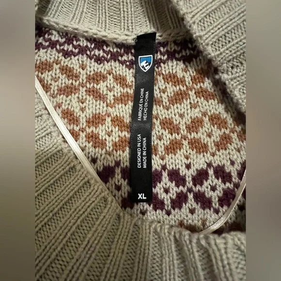 Kuhl Lucia Stone Fair Isle Sweater Dress Size XL - Picture 14 of 16